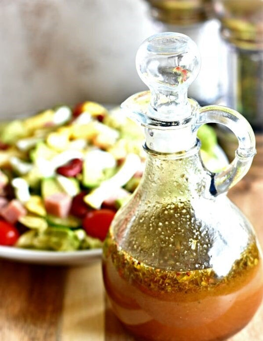 Homemade salad dressings using extra virgin olive oil